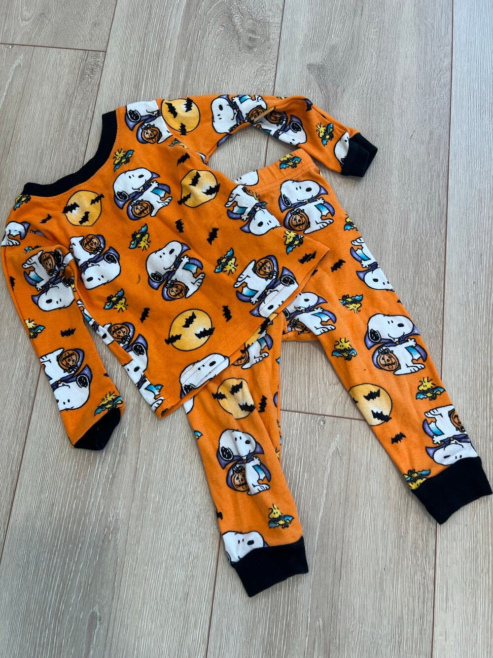 Peanuts Size 2T Halloween Snoopy and Woodstock Pajamas Set Long Sleeve Pants